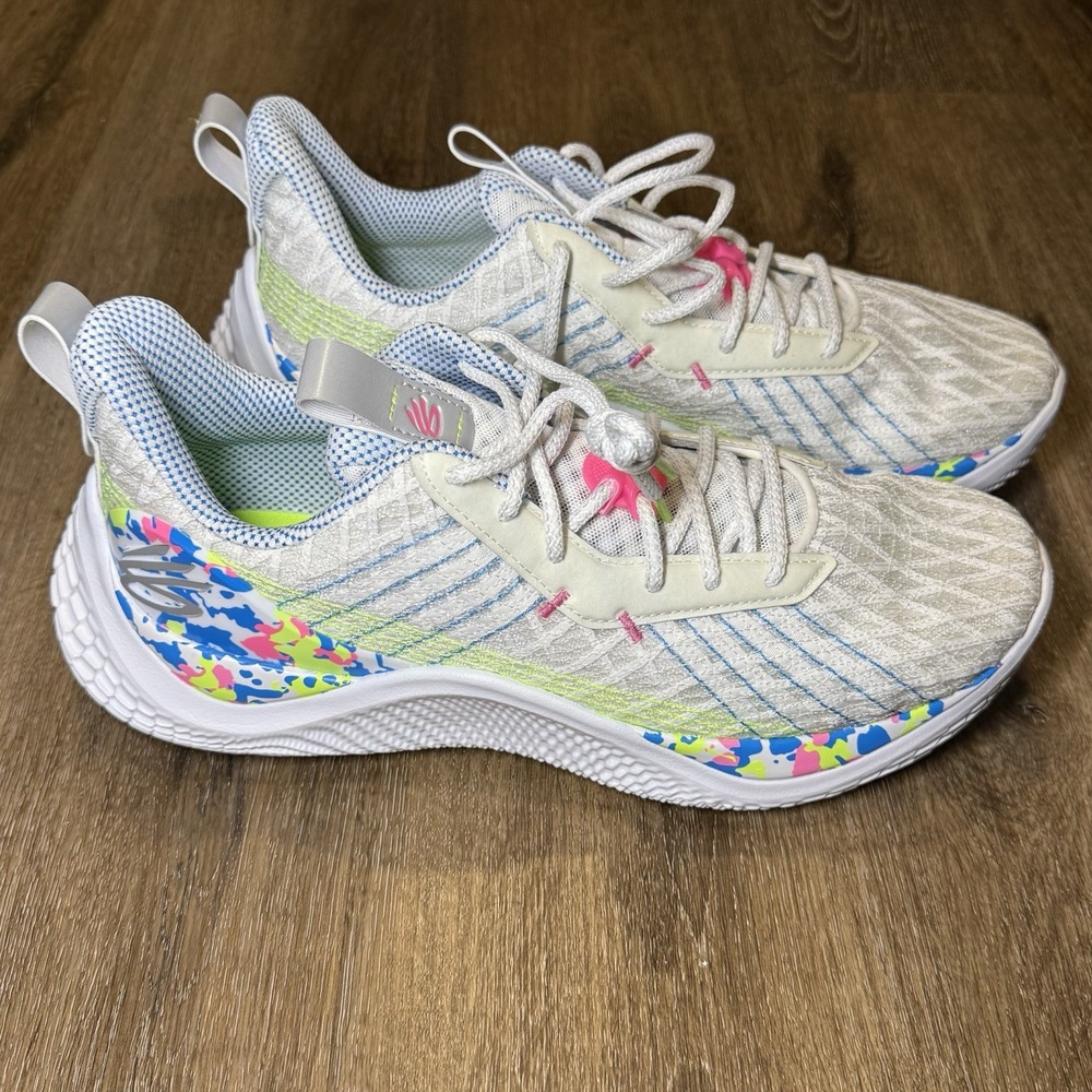 Under Armour Curry Flow 10 Splash Party 3026271-100 White Basketball Shoe Men 13